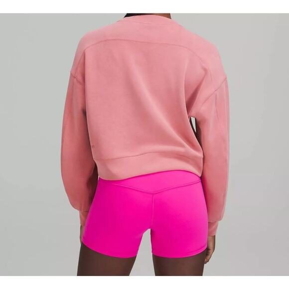 Lululemon Softstreme Perfectly Oversized Pink Cropped Crew Size 2 - Picture 2 of 7